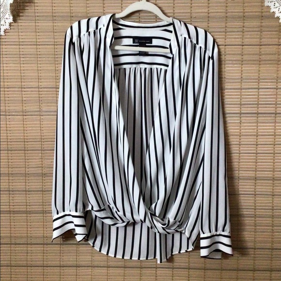 INC International Concepts Tops - INC stripe surplice blouse